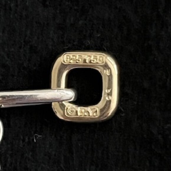 David Yurman Sterling Silver and 18K yellow gold Figaro Chain Link Necklace - Picture 8 of 10